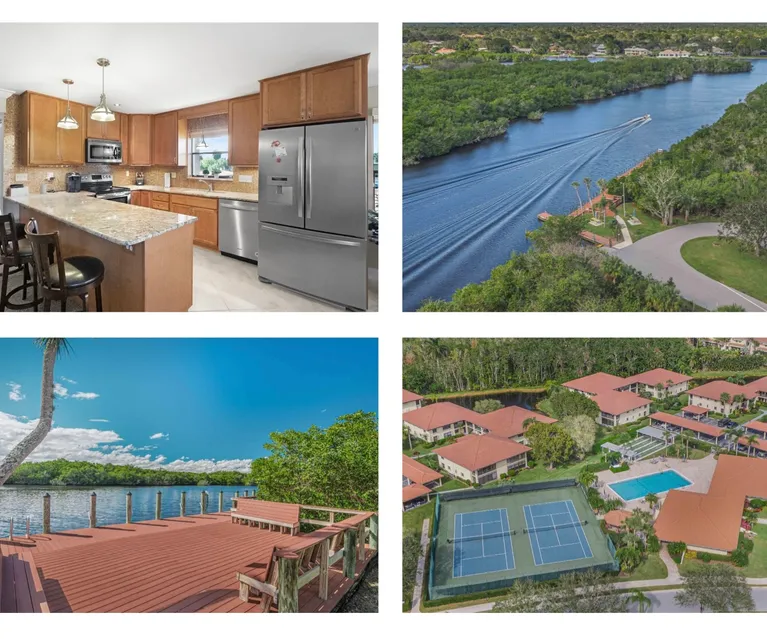 Waterfront condo community in Stuart with a kitchen, river view, pool and tennis courts